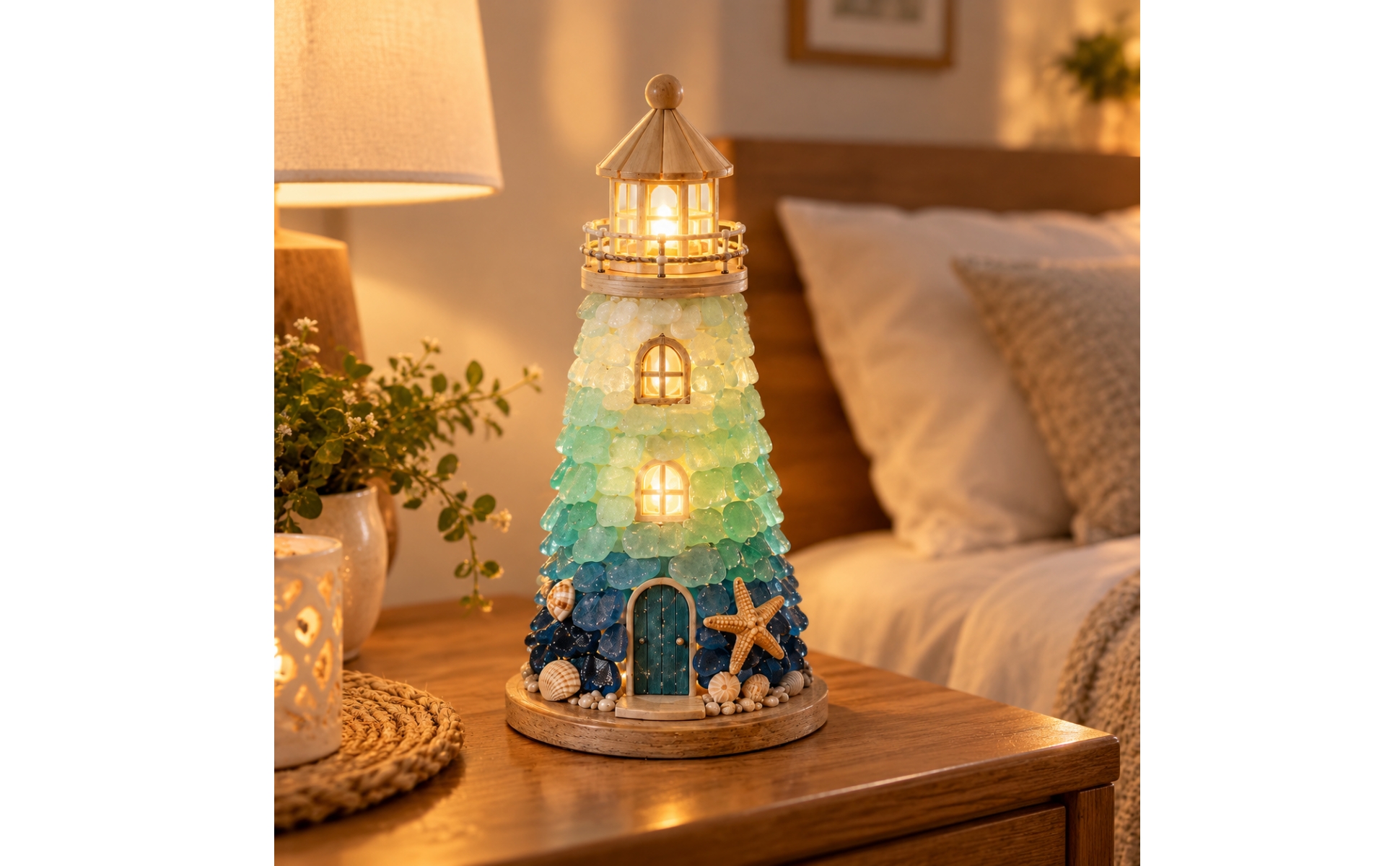 Craft Kit Glowing DIY Lighthouse Kit with LED String Lights Handmade