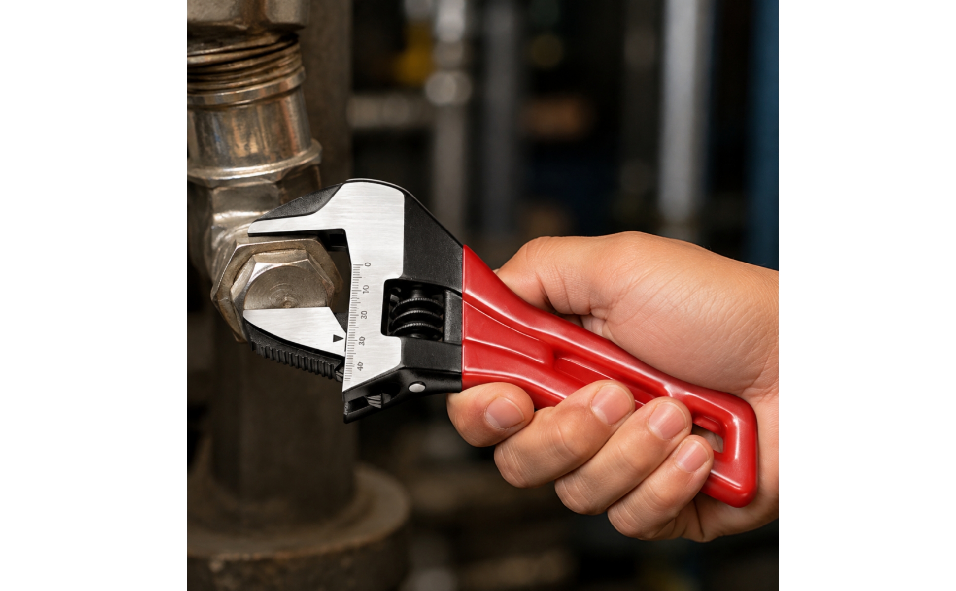 Plumbing Wrench Short-Handle Adjustable Wrench Wide-Opening for Confined Areas