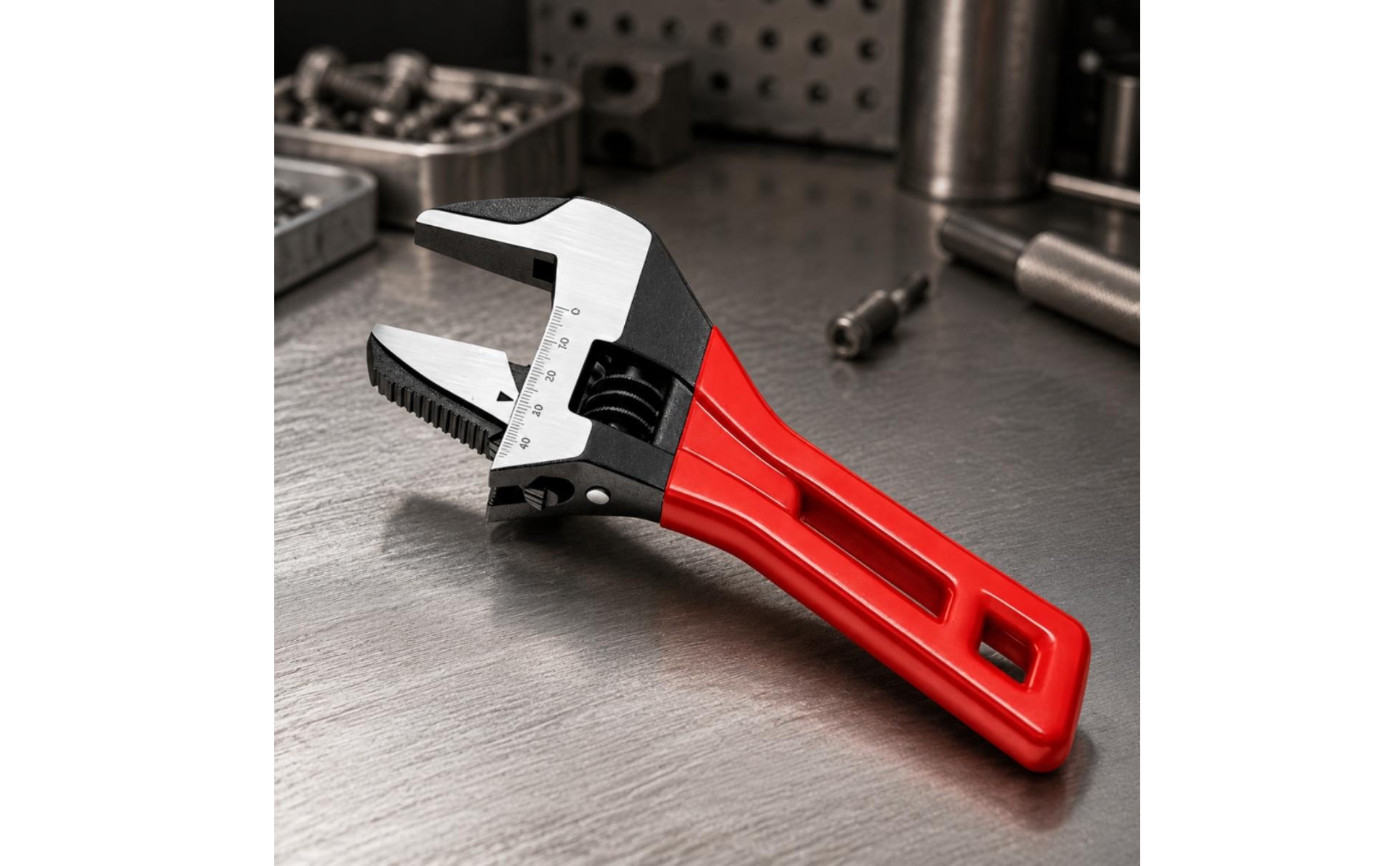 Plumbing Wrench Short-Handle Adjustable Wrench Wide-Opening for Confined Areas