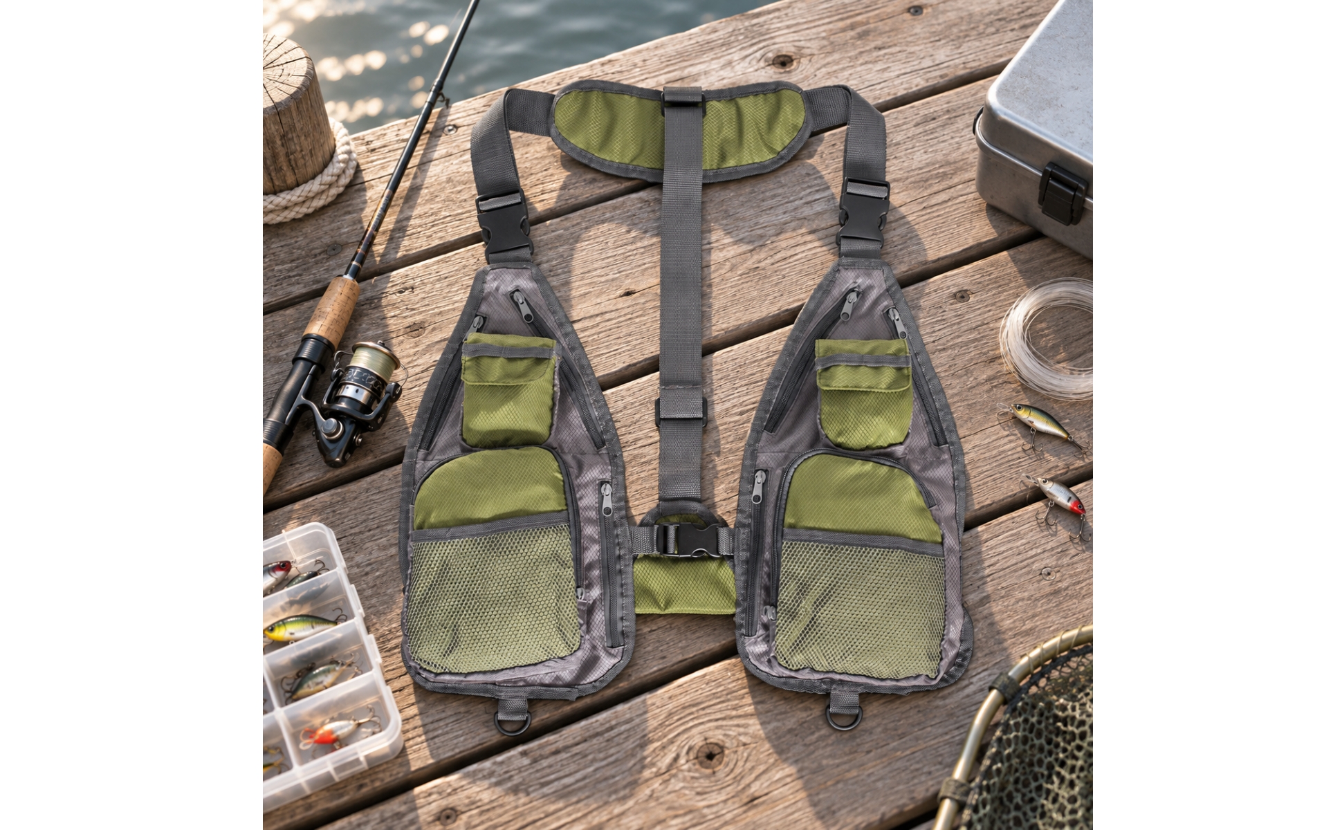 Fishing Vest Multi-Pocket Fishing Vest with Pockets Lightweight for Fishermen