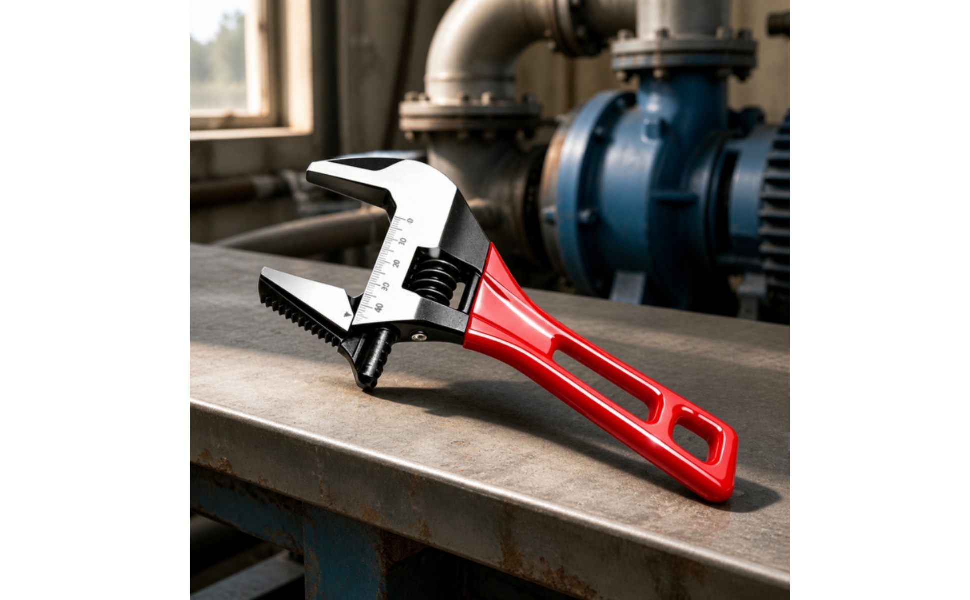 Plumbing Wrench Short-Handle Adjustable Wrench Wide-Opening for Confined Areas