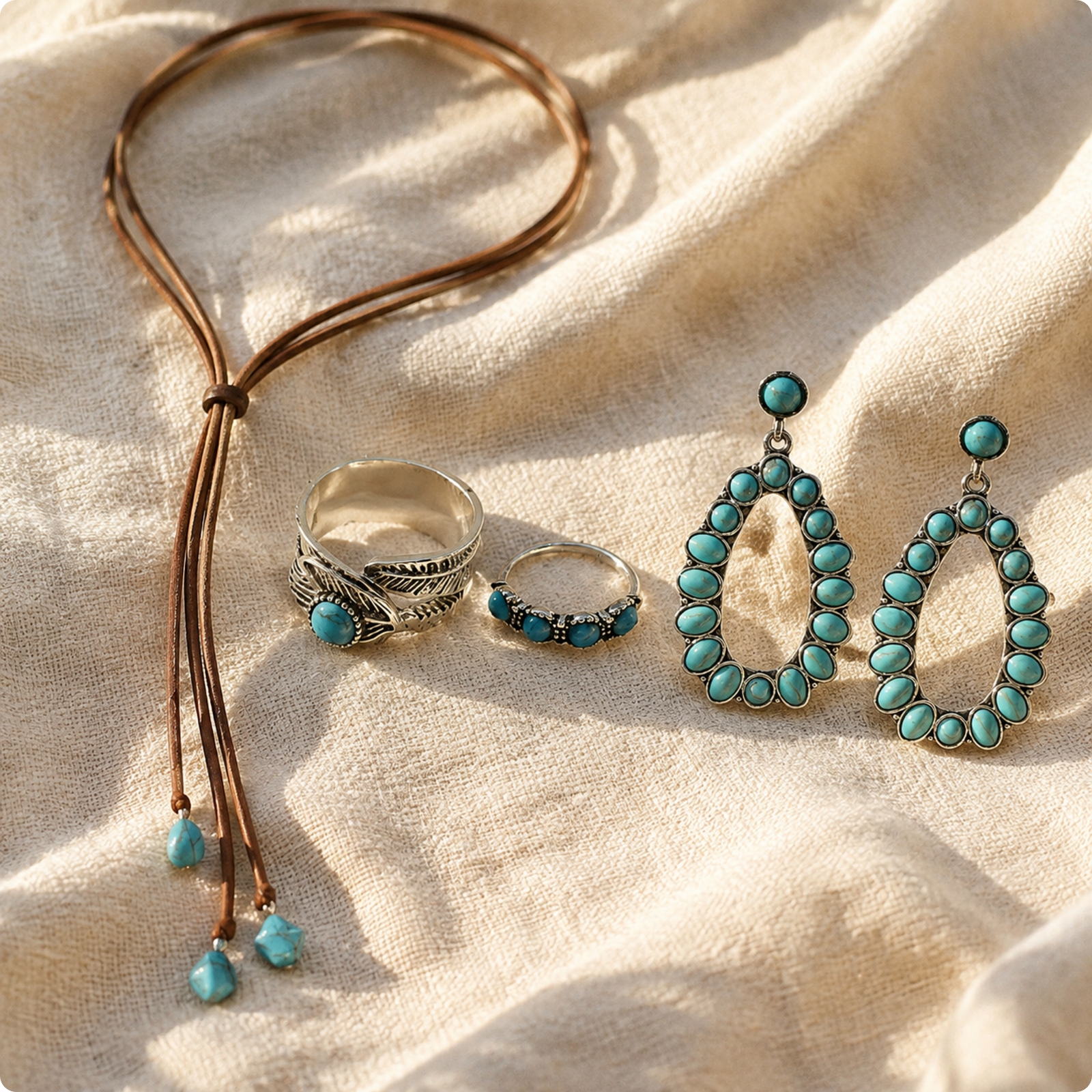 Kostüm-Schmuckset mit Halskette, Ohrringen und Ringen vielseitig für Cosplay