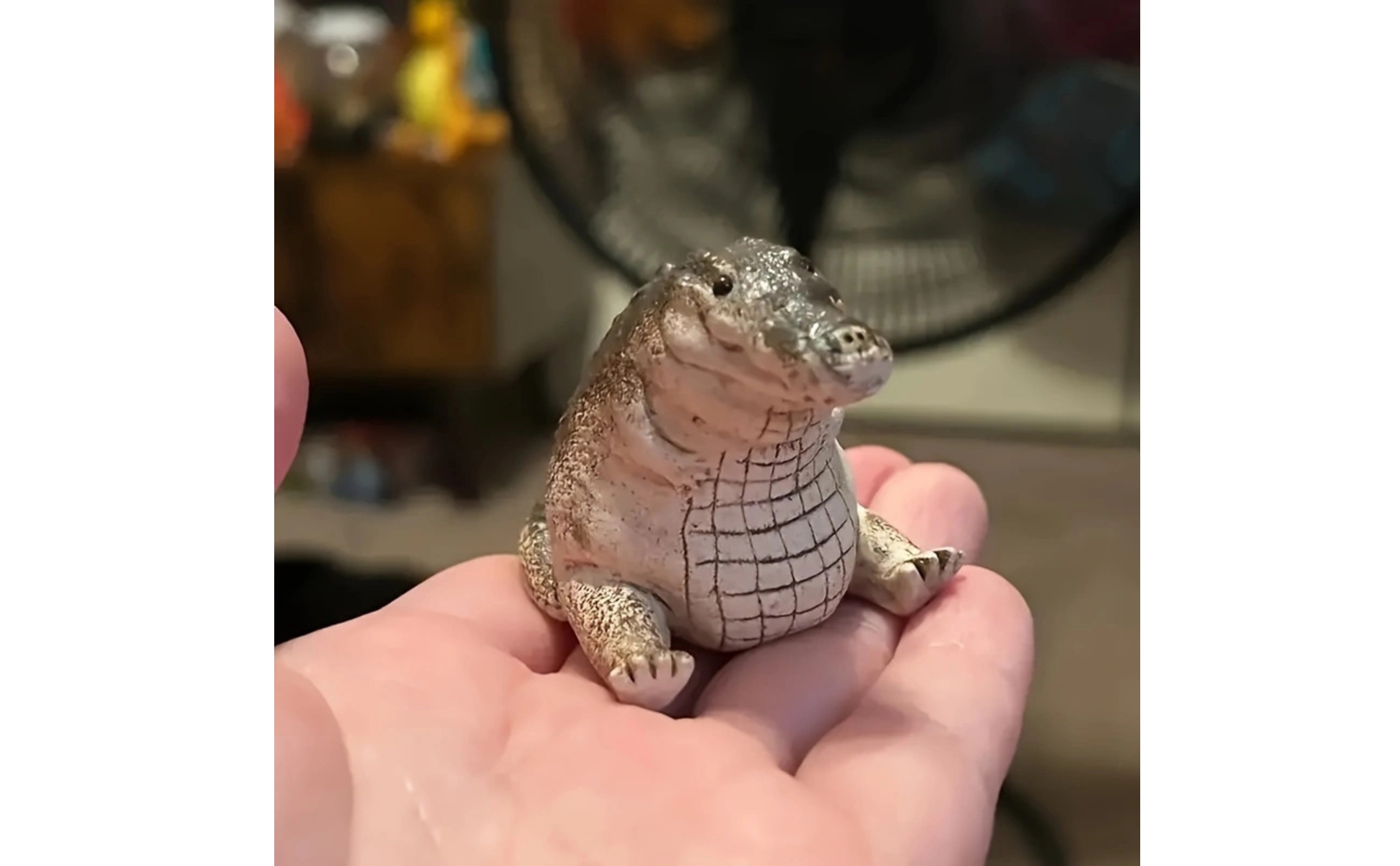 Skulptierte Alligator-Deko Skulptiert Alligatorfigur Freistehend für Dekofreunde