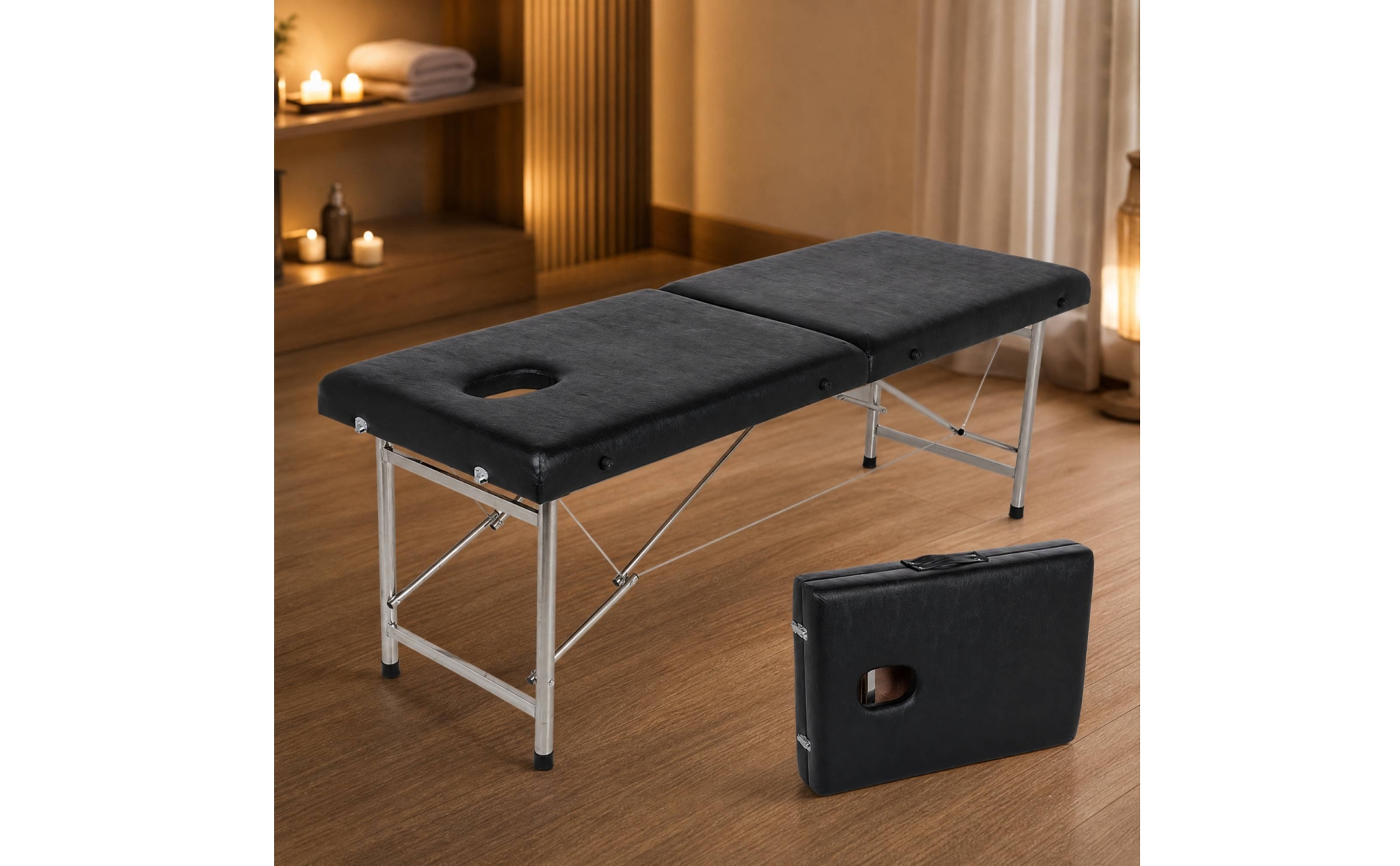 Folding Massage Table Padded Portable Massage Table with Carrying Handle Compact