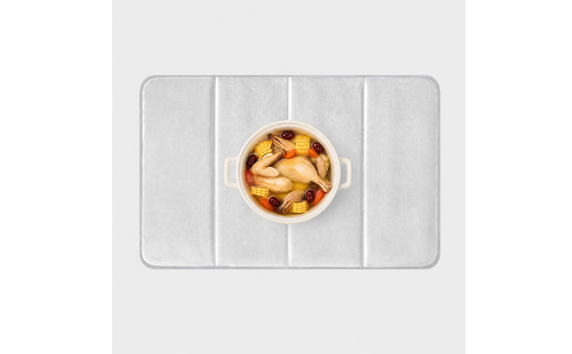 Faltbare Silikon-Hitzeschutzmatte mit Aluminiumfolie hitzebeständig für Buffet