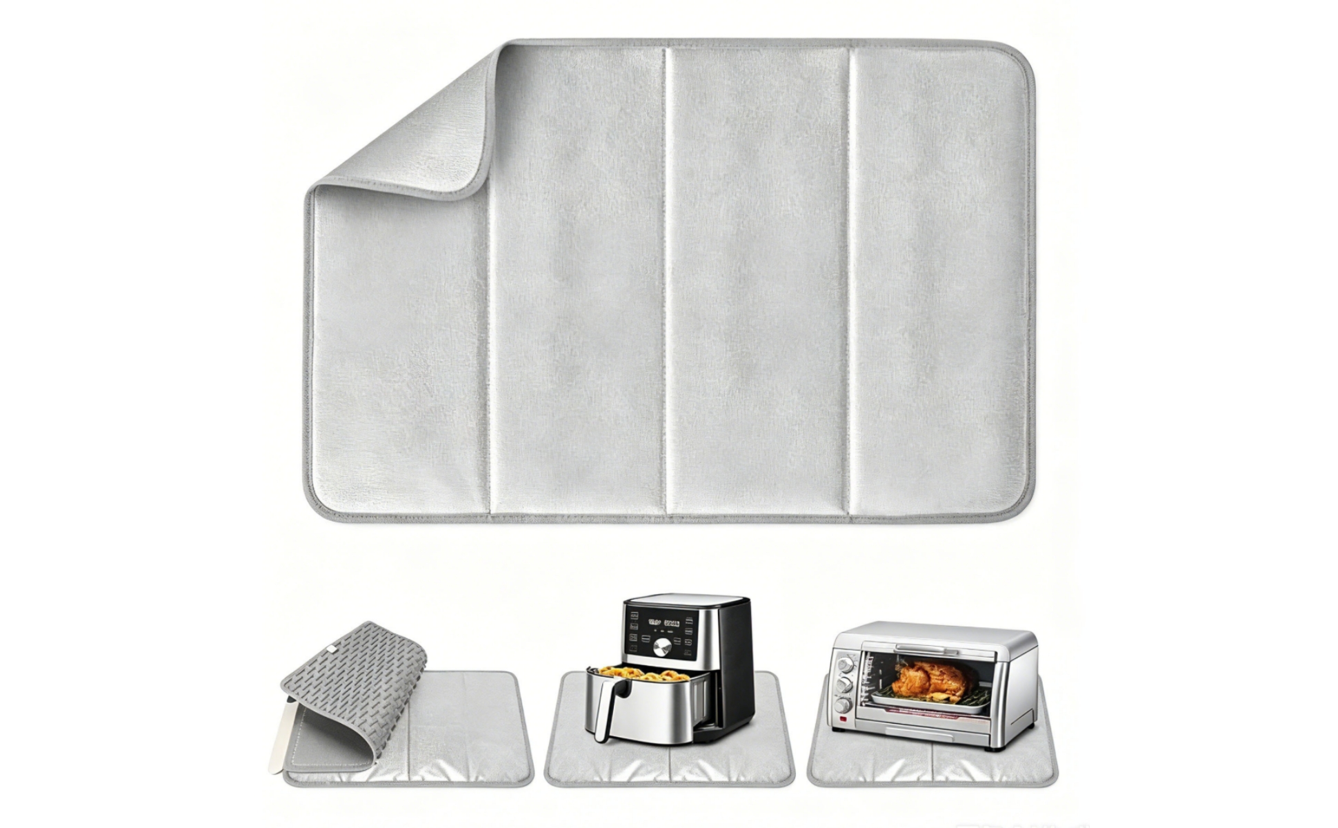 Faltbare Silikon-Hitzeschutzmatte mit Aluminiumfolie hitzebeständig für Buffet