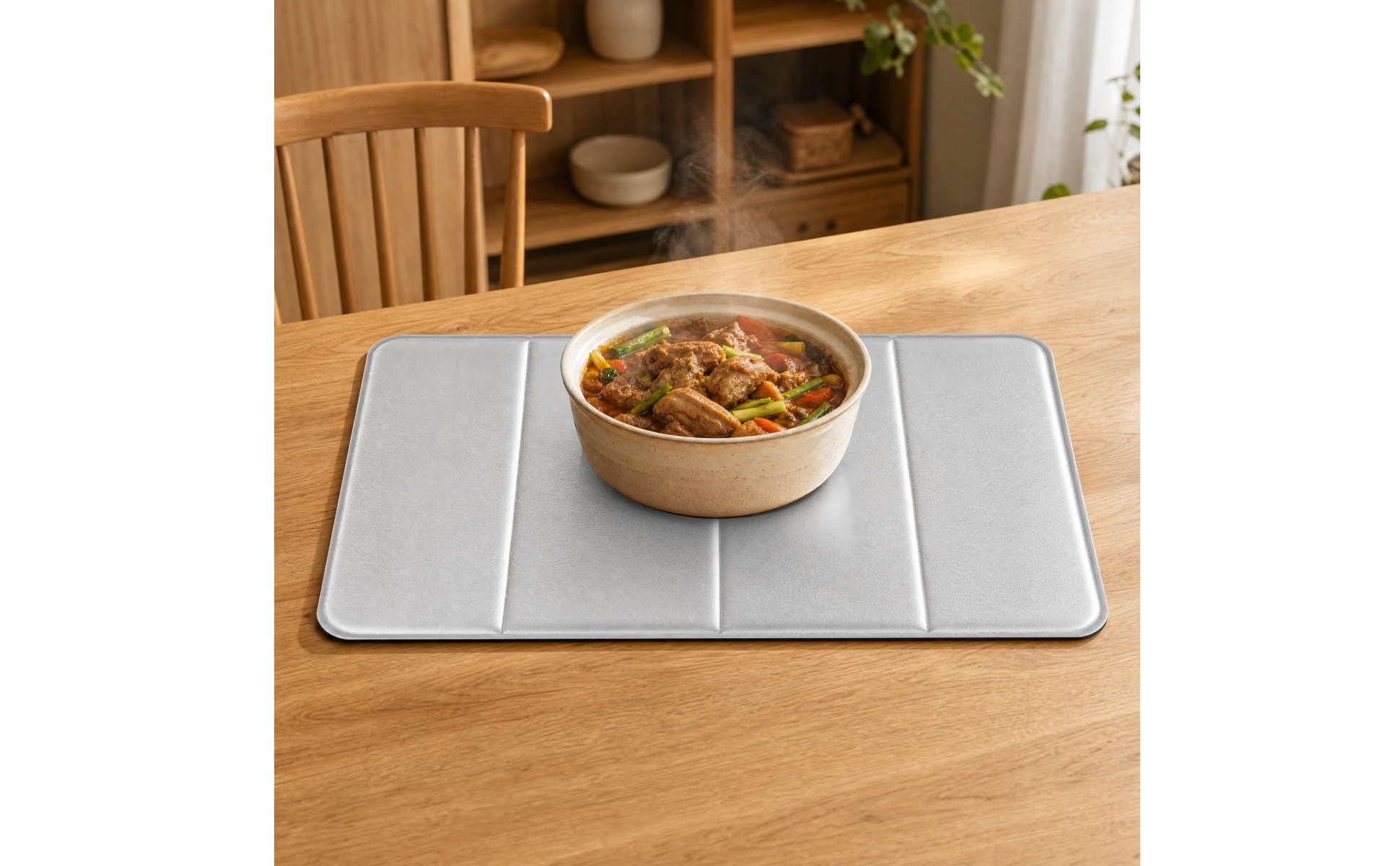 Faltbare Silikon-Hitzeschutzmatte mit Aluminiumfolie hitzebeständig für Buffet