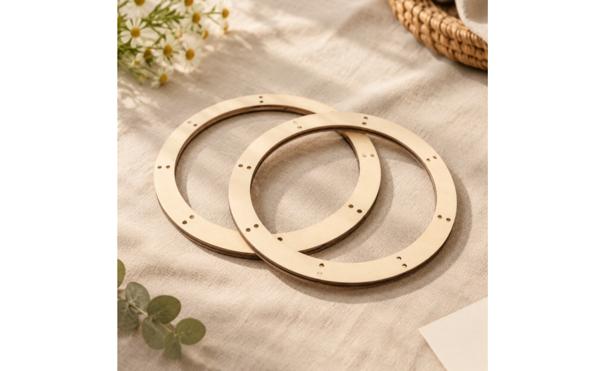 5 Stück Kranzring mit vorgebohrten Löchern vorgestanzte Löcher für Hobbykünstler