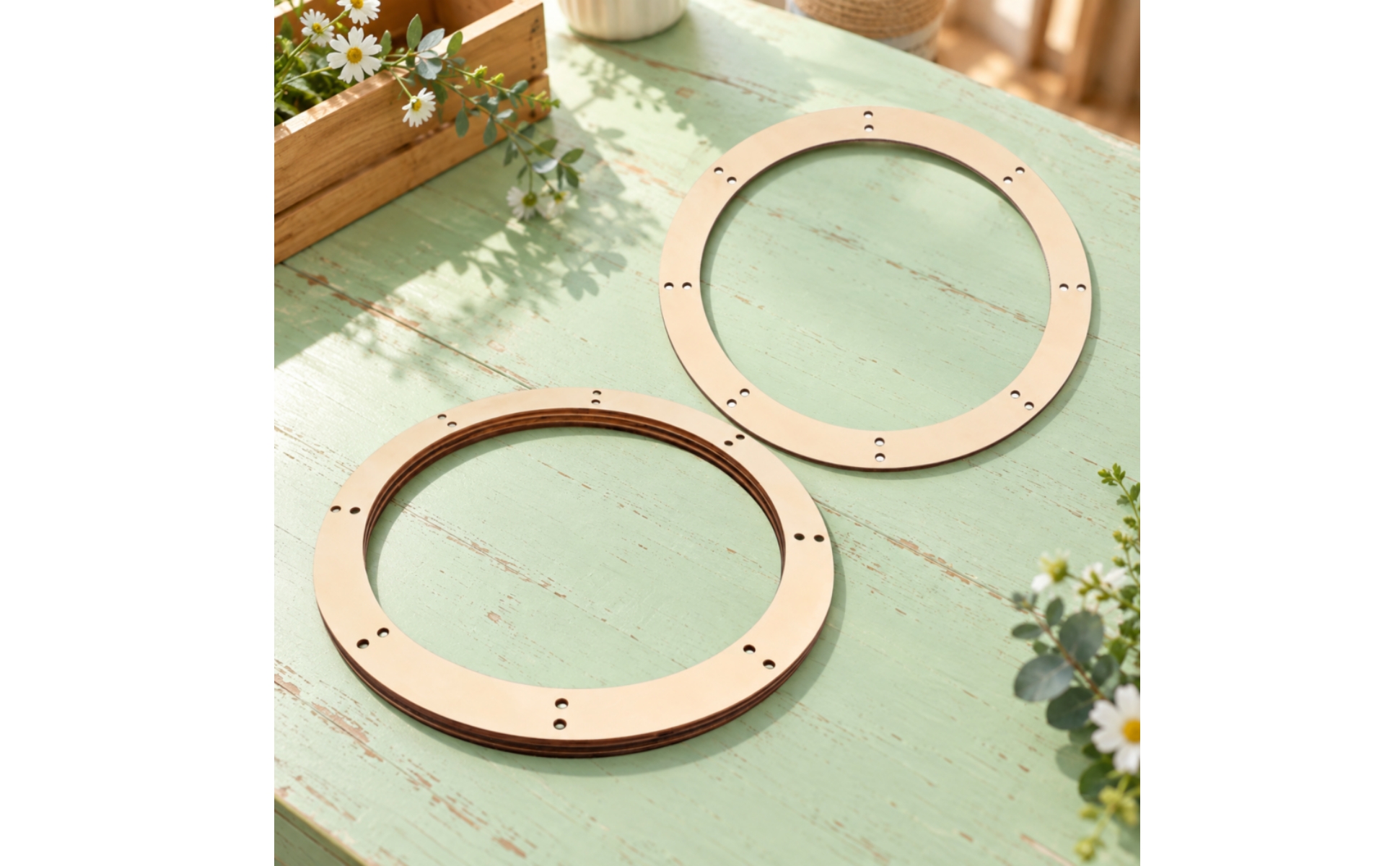 5 Stück Kranzring mit vorgebohrten Löchern vorgestanzte Löcher für Hobbykünstler
