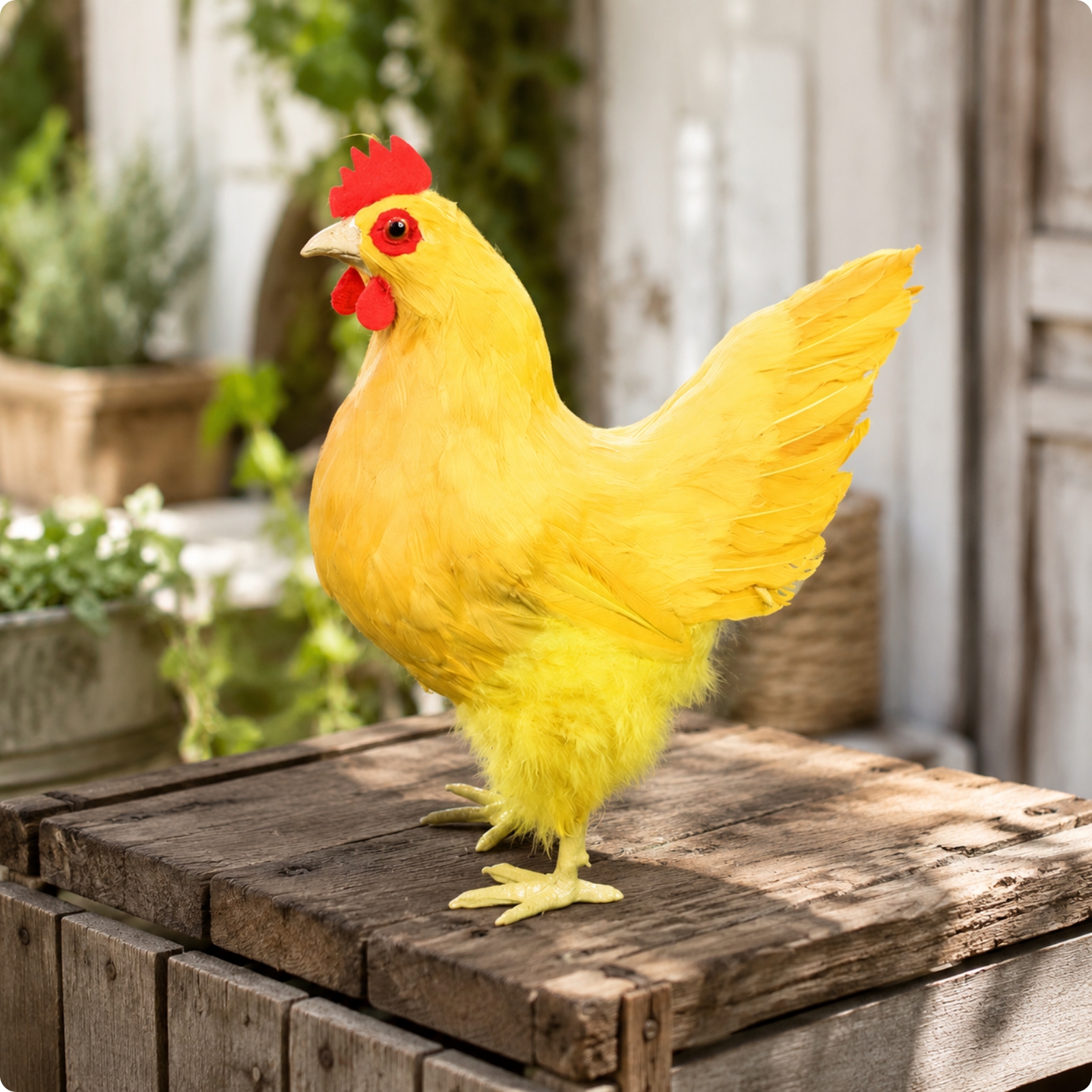 Freestanding Chicken Decor with Clawed Feet Rustic for Egg-Section Decorations