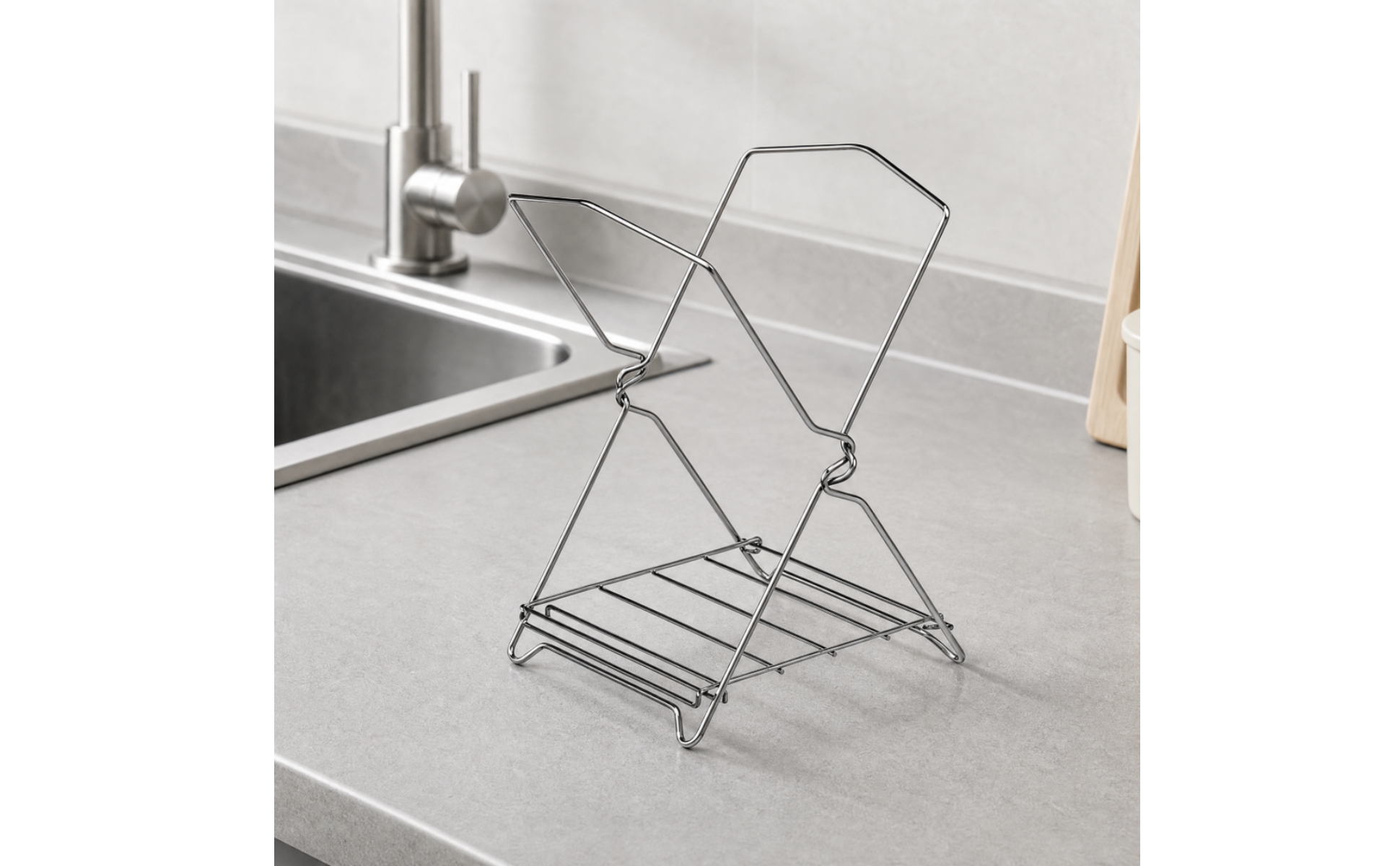 Folding Garbage Bag Holder Rack Foldable for Countertop, Food Cooking Areas