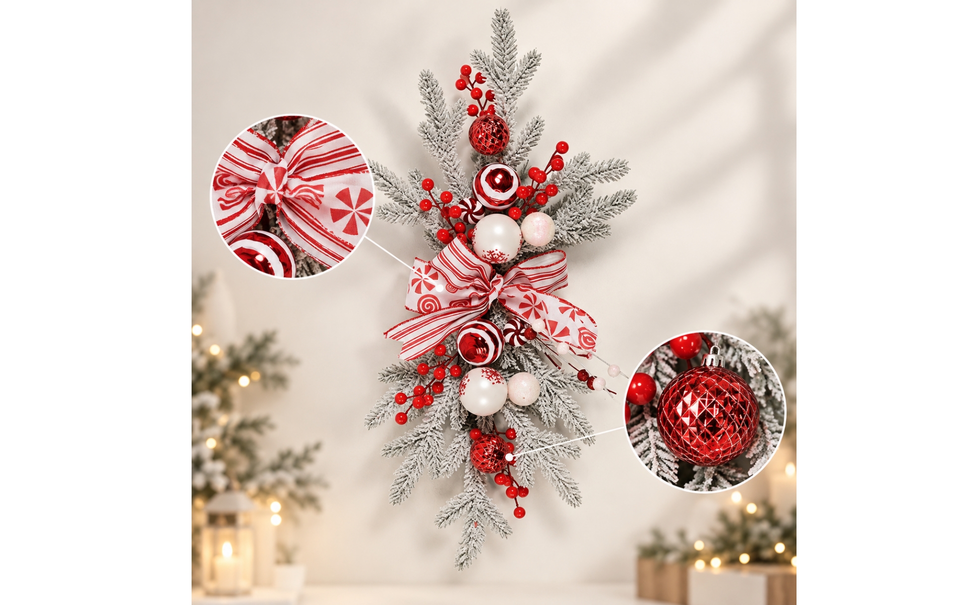 Hängendes Weihnachtszweig-Arrangement Festlich Für Eingangstür, Wohnzimmer