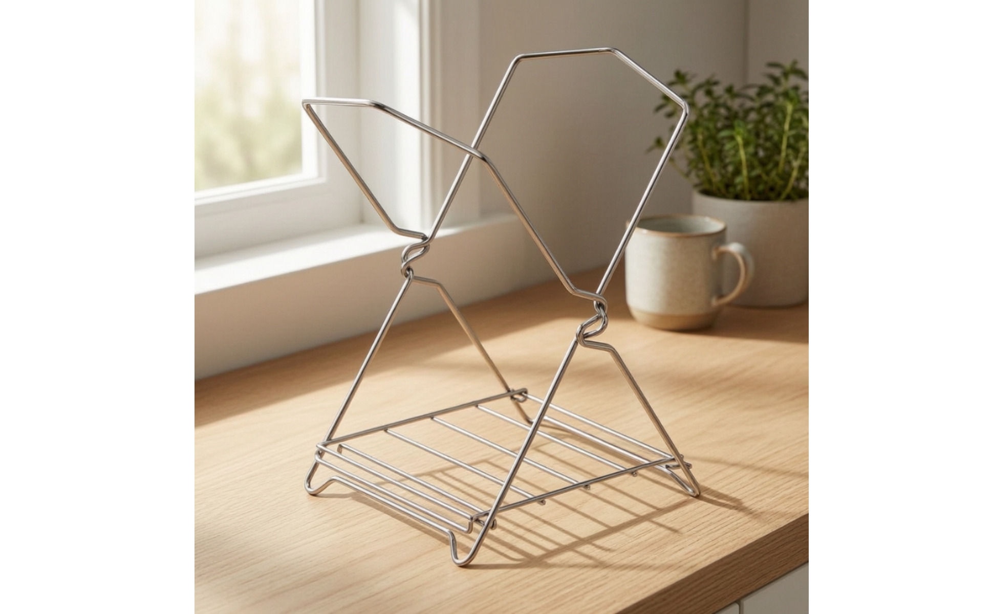 Folding Garbage Bag Holder Rack Foldable for Countertop, Food Cooking Areas