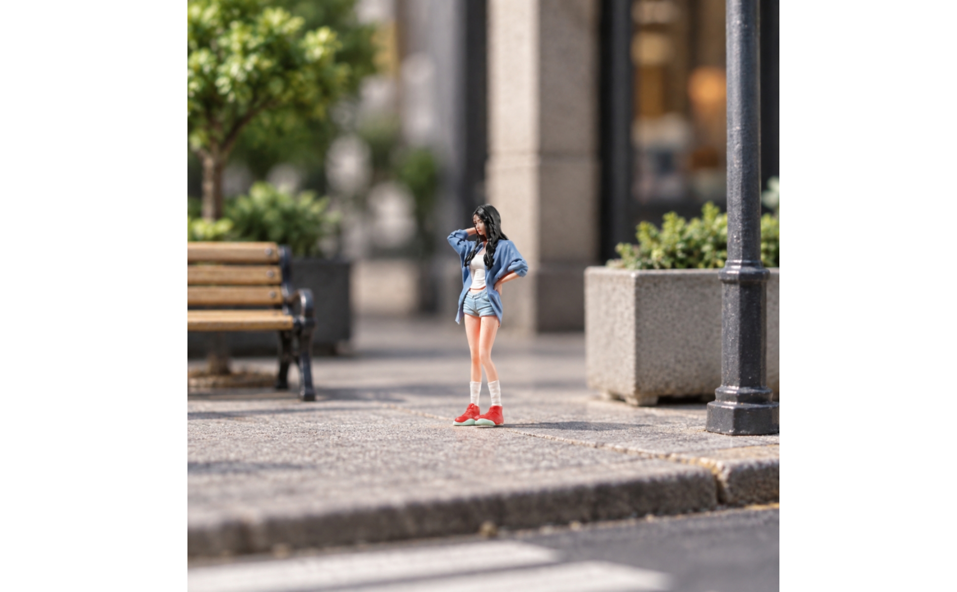Hand-Painted Resin Miniature Woman Finely Detailed for Macro Photographers