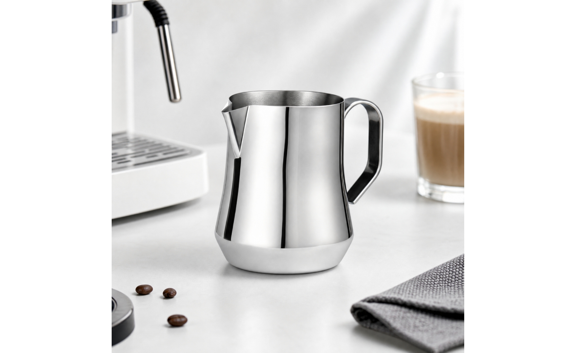Milk Frothing Pitcher 350 Ml Latte Art Steaming Jug with Precision Pour Spout