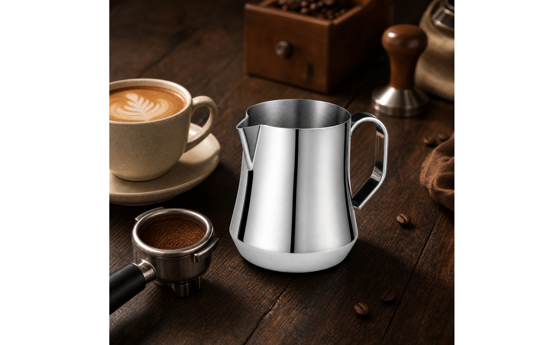 Milk Frothing Pitcher 350 Ml Latte Art Steaming Jug with Precision Pour Spout