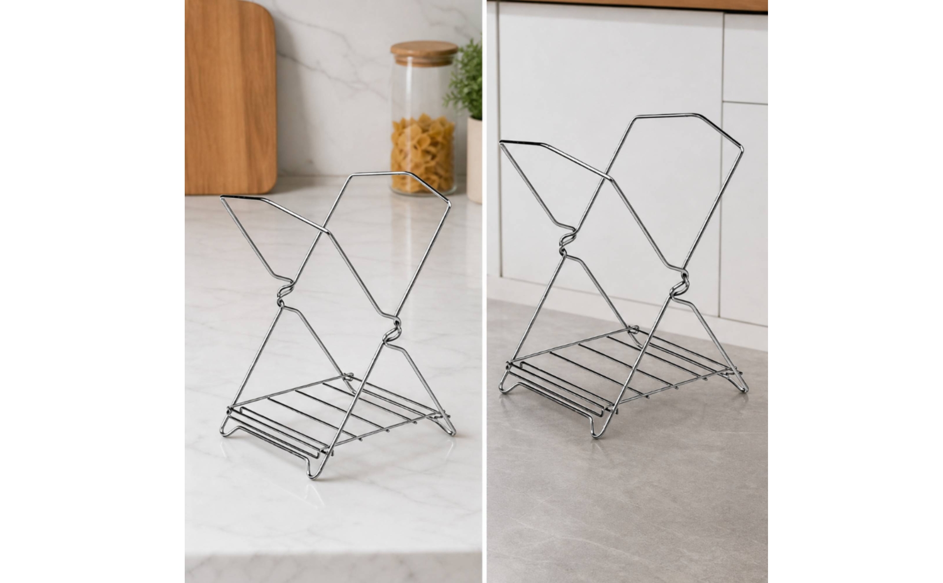 Folding Garbage Bag Holder Rack Foldable for Countertop, Food Cooking Areas