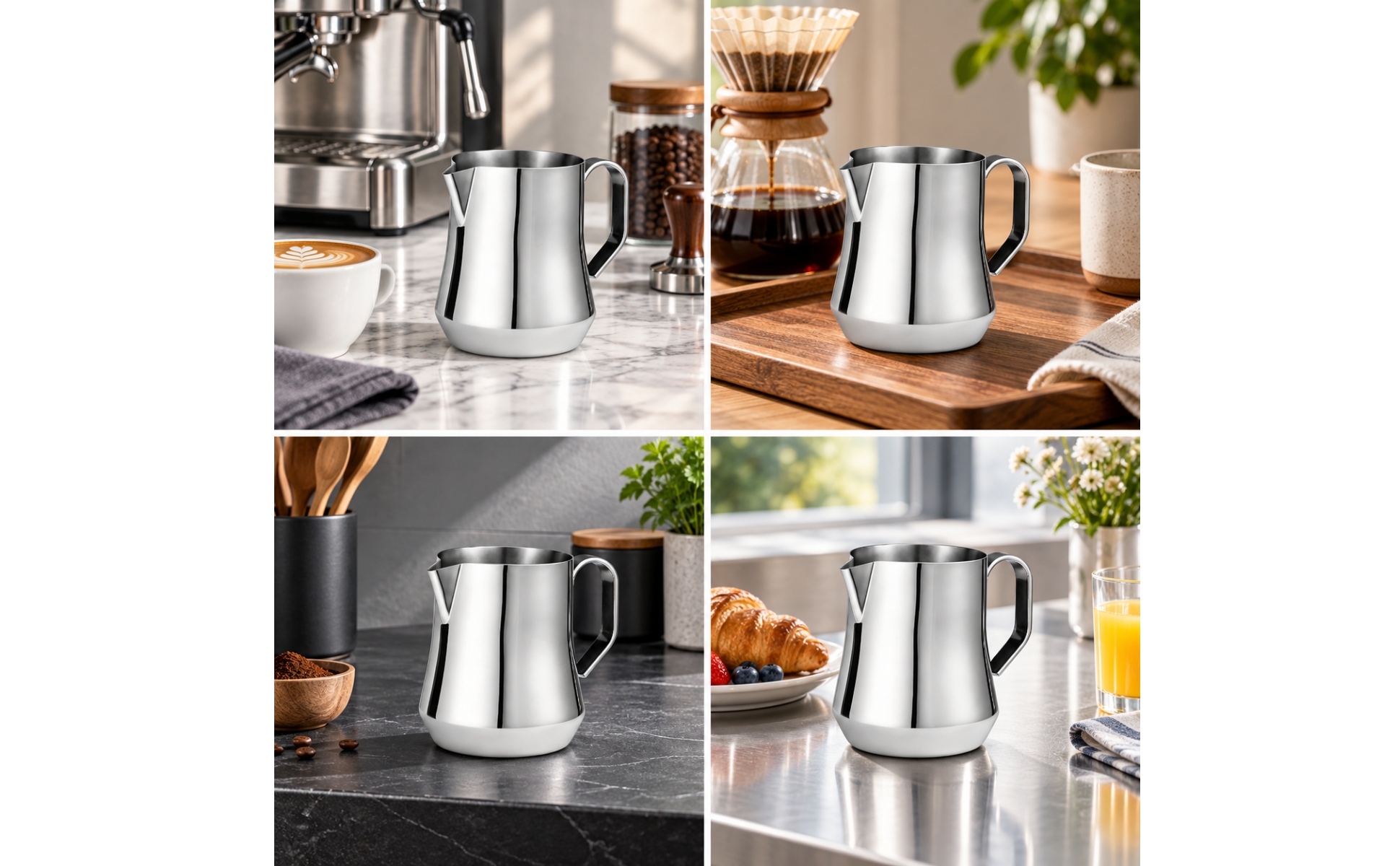 Milk Frothing Pitcher 350 Ml Latte Art Steaming Jug with Precision Pour Spout
