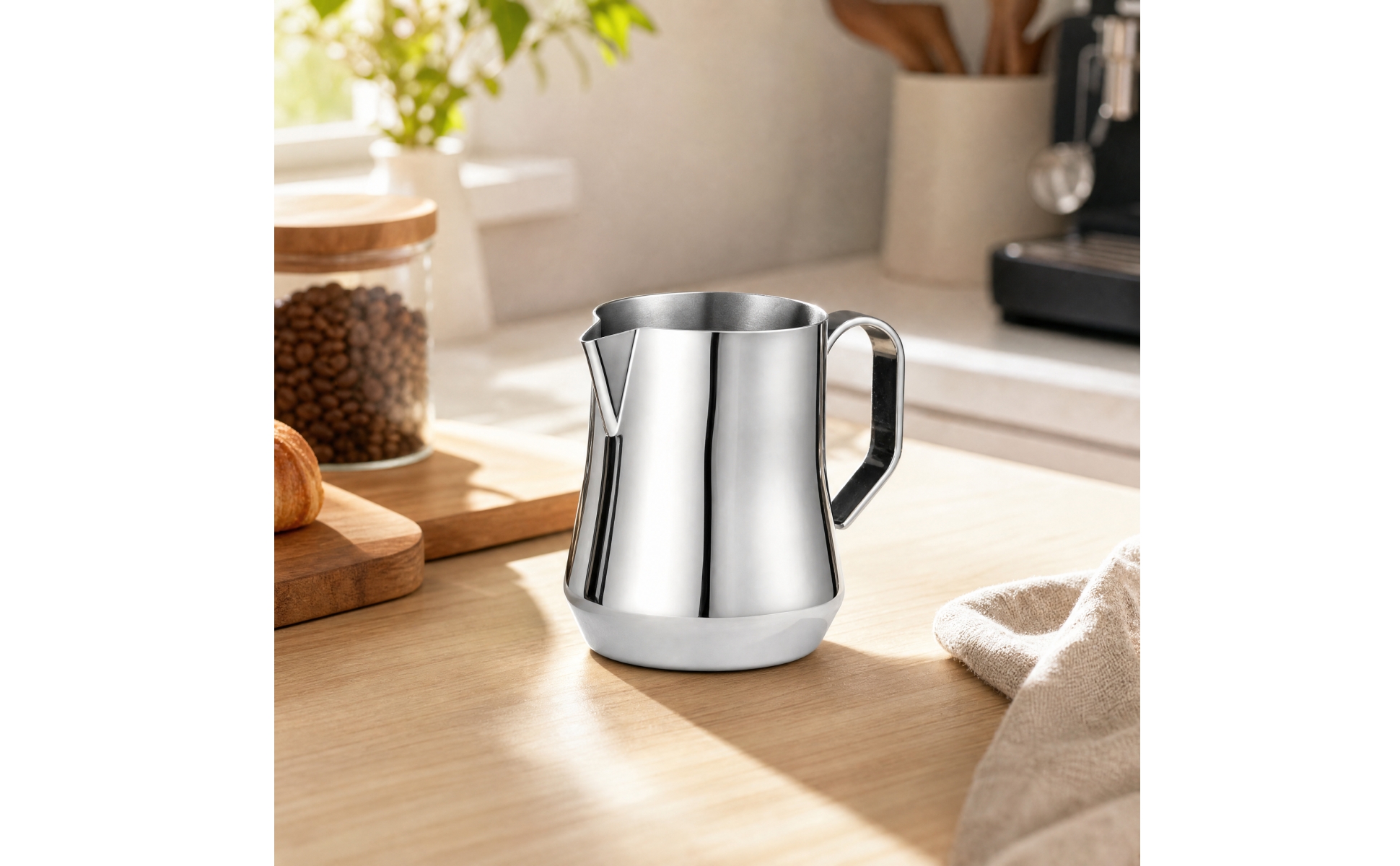 Milk Frothing Pitcher 350 Ml Latte Art Steaming Jug with Precision Pour Spout