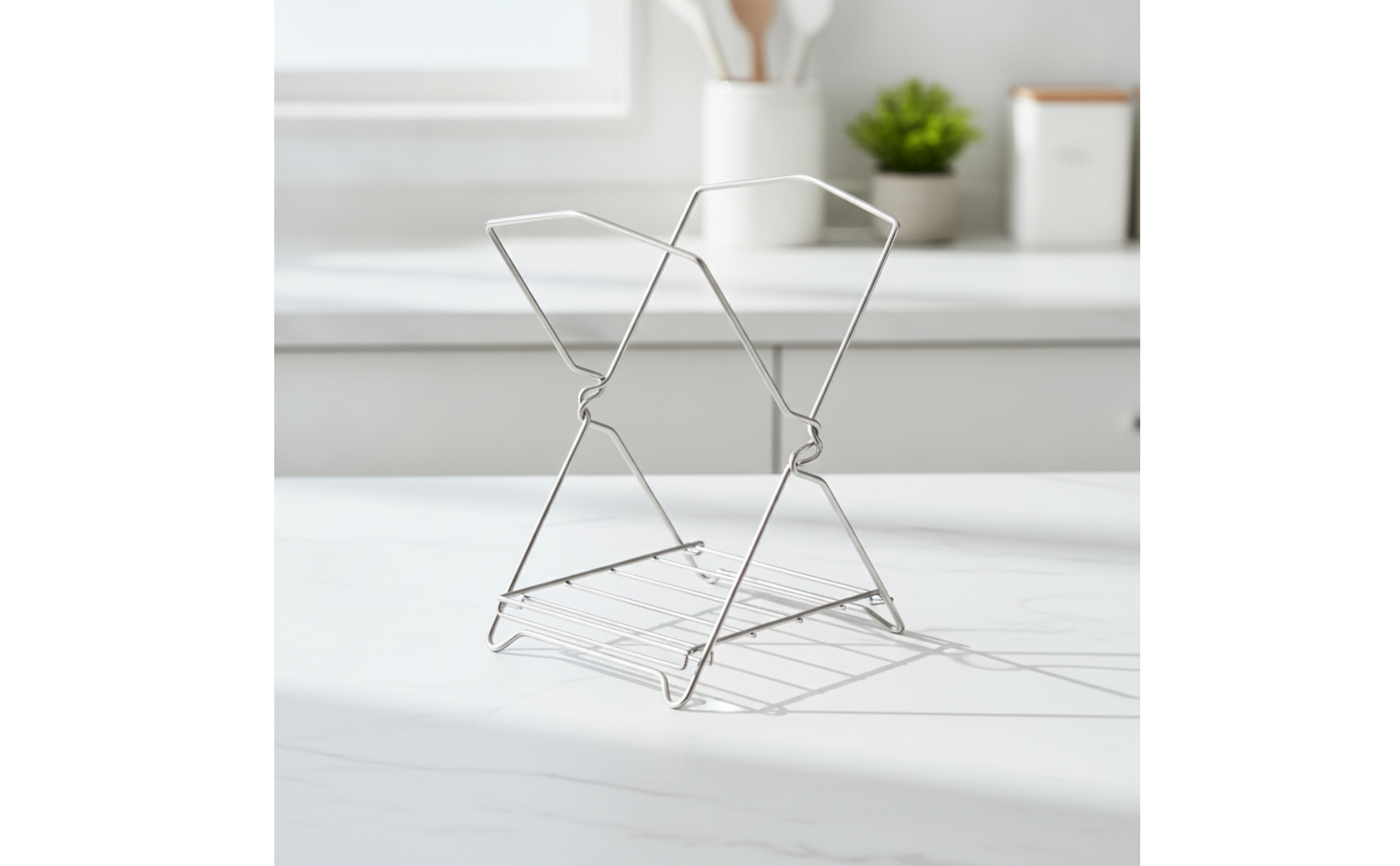 Folding Garbage Bag Holder Rack Foldable for Countertop, Food Cooking Areas
