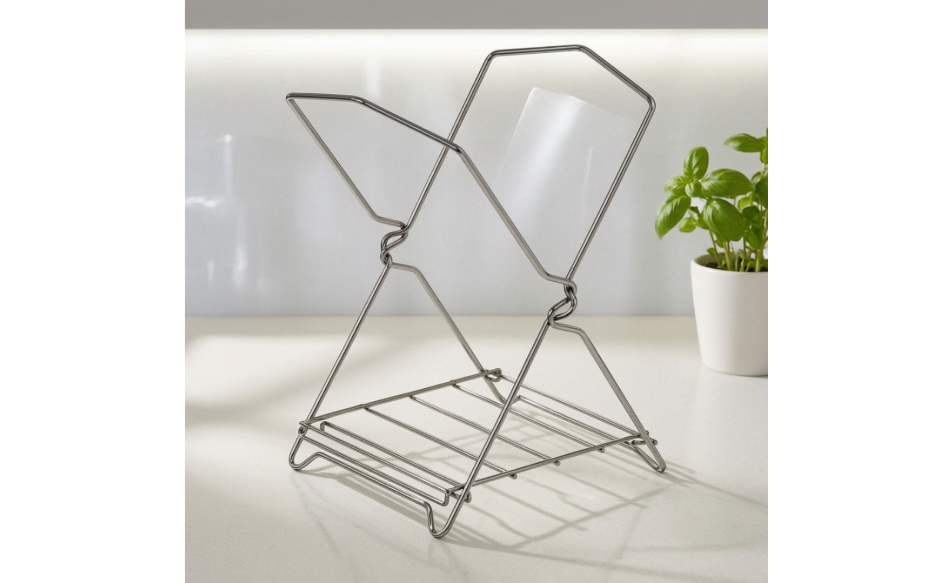 Folding Garbage Bag Holder Rack Foldable for Countertop, Food Cooking Areas