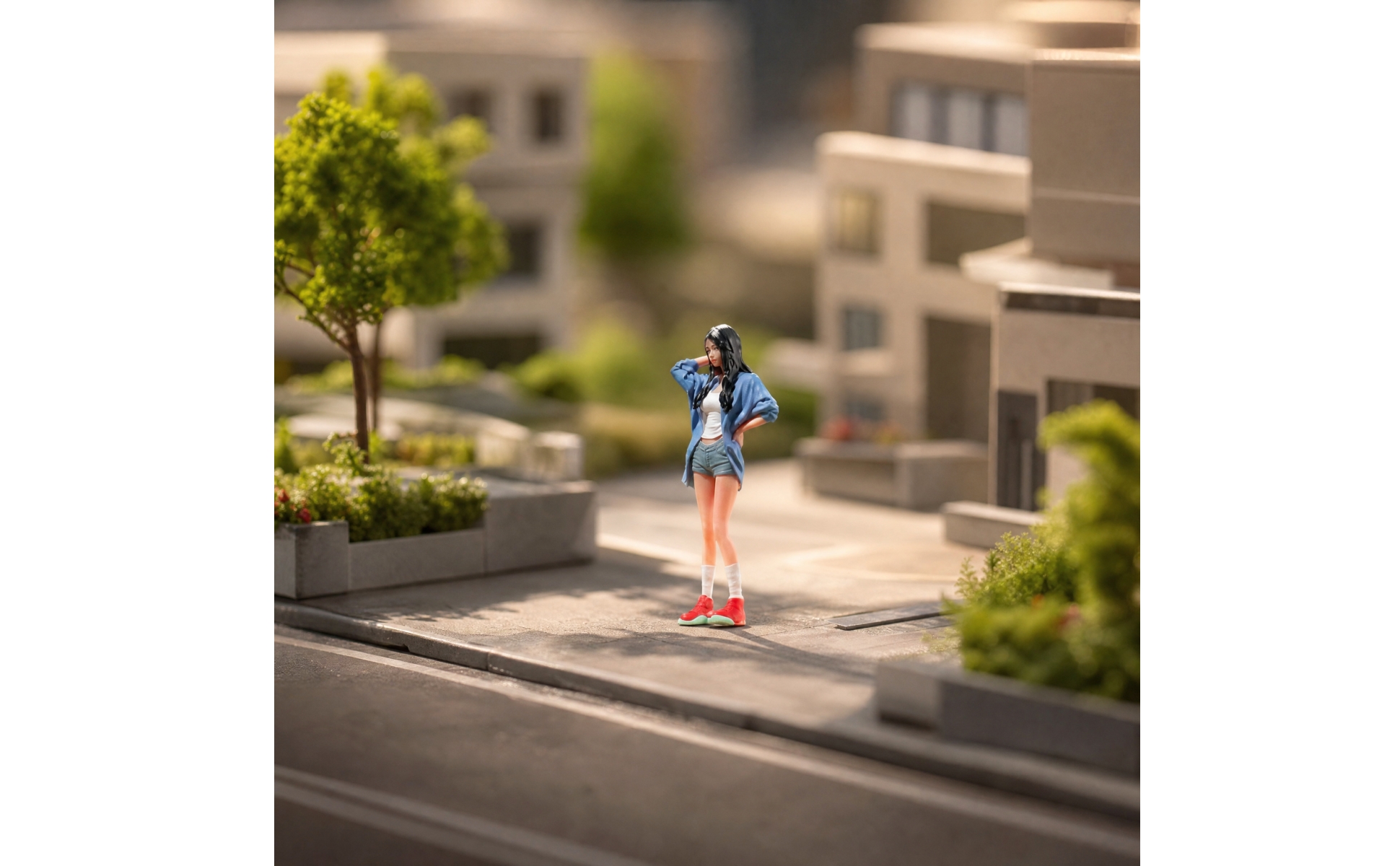 Hand-Painted Resin Miniature Woman Finely Detailed for Macro Photographers