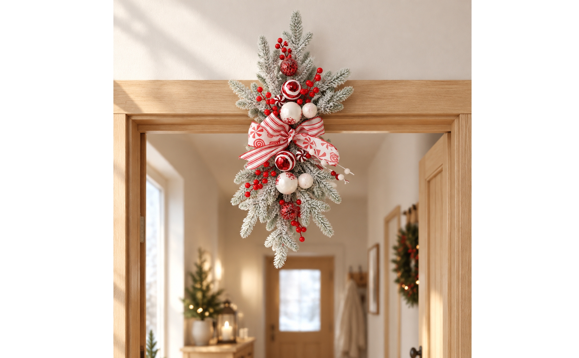 Hängendes Weihnachtszweig-Arrangement Festlich Für Eingangstür, Wohnzimmer
