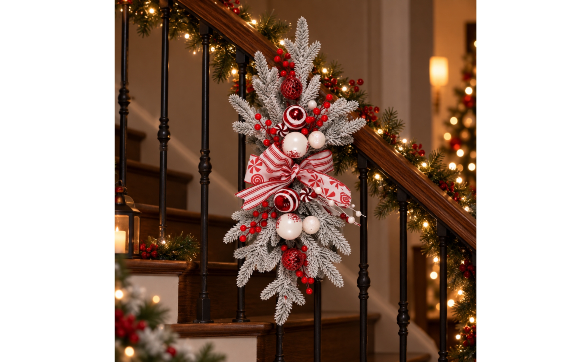 Hängendes Weihnachtszweig-Arrangement Festlich Für Eingangstür, Wohnzimmer