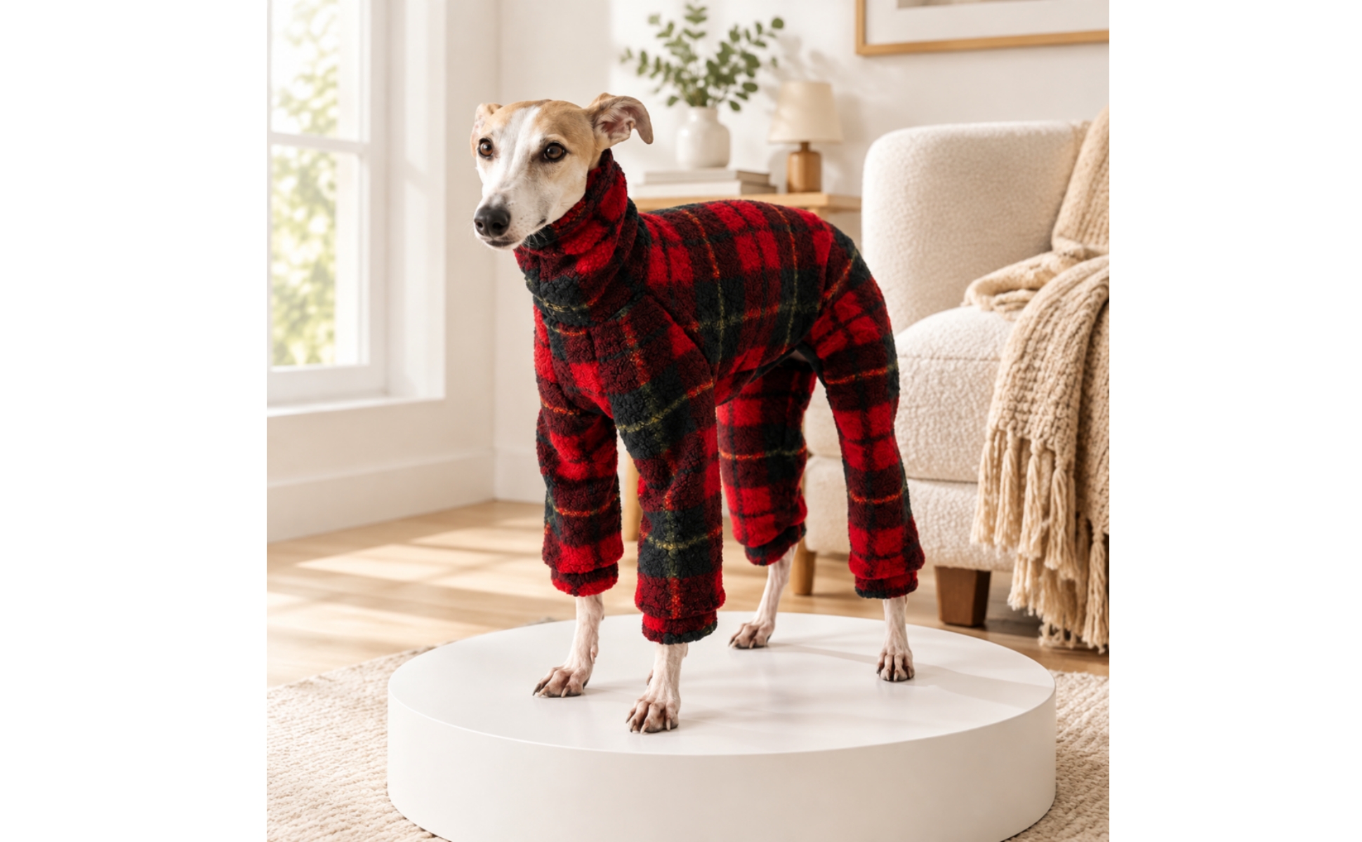 Fleece Hundepullover mit 4 Beinen aus Plüschfleece Winter Hundepullover