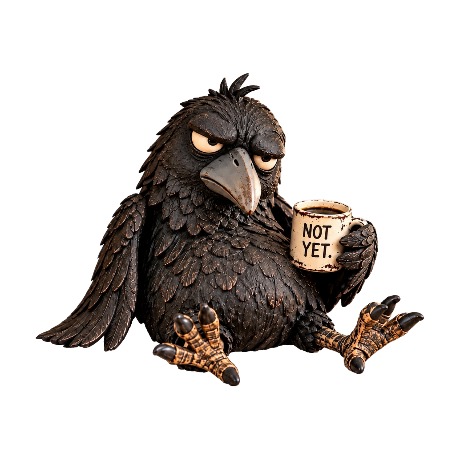 Raven Store Tabletop Raven Figurine Detailed Raven Figurine with Coffee Mug ...