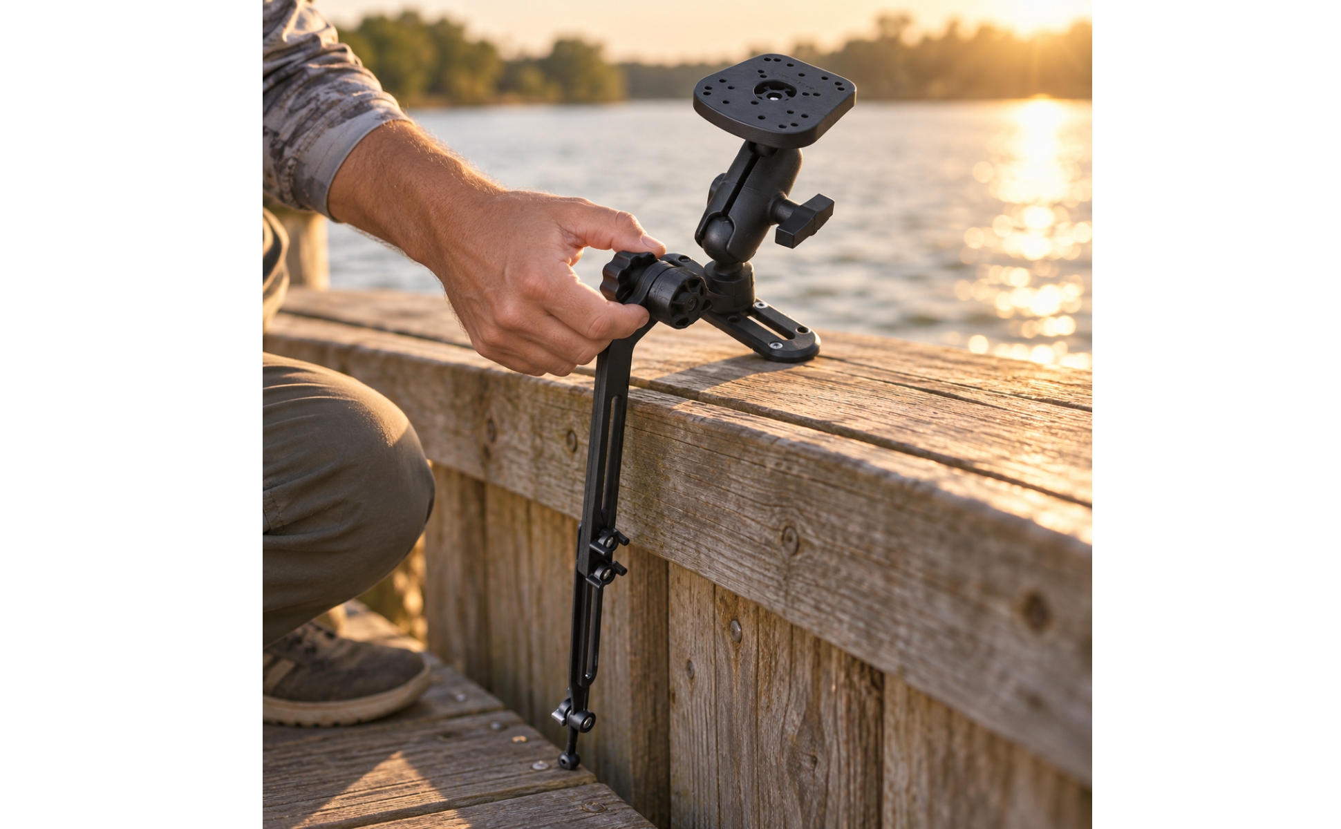 Adjustable Boat-Mounted Aquatic Detector Bracket Rotatable