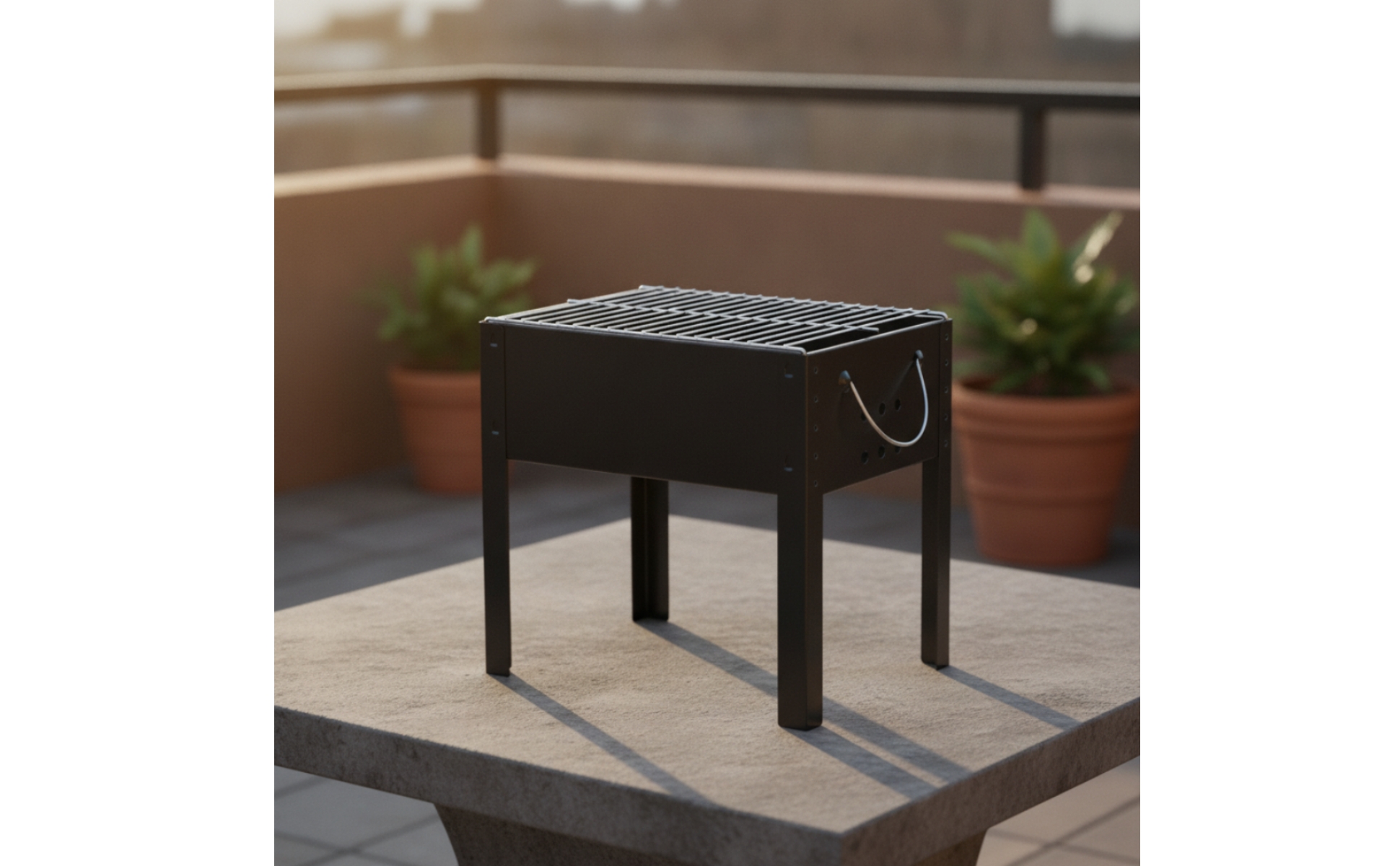 Portable Charcoal Barbecue Grill Lightweight for Camping, Backyard Barbecues