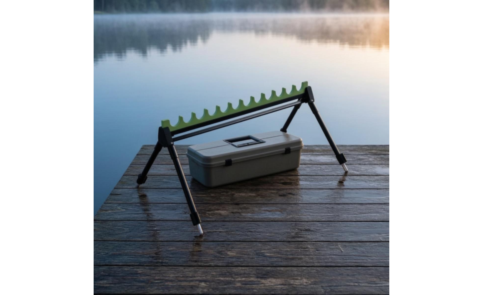 Adjustable Aluminum Fishing Rod Rack Folding for Camping, Anglers, Fishermen