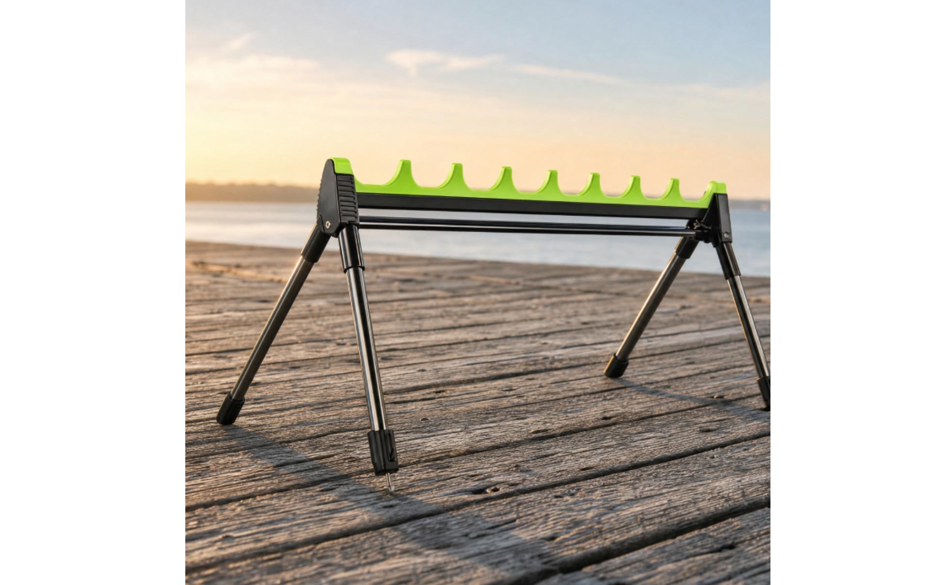 Adjustable Aluminum Fishing Rod Rack Folding for Camping, Anglers, Fishermen