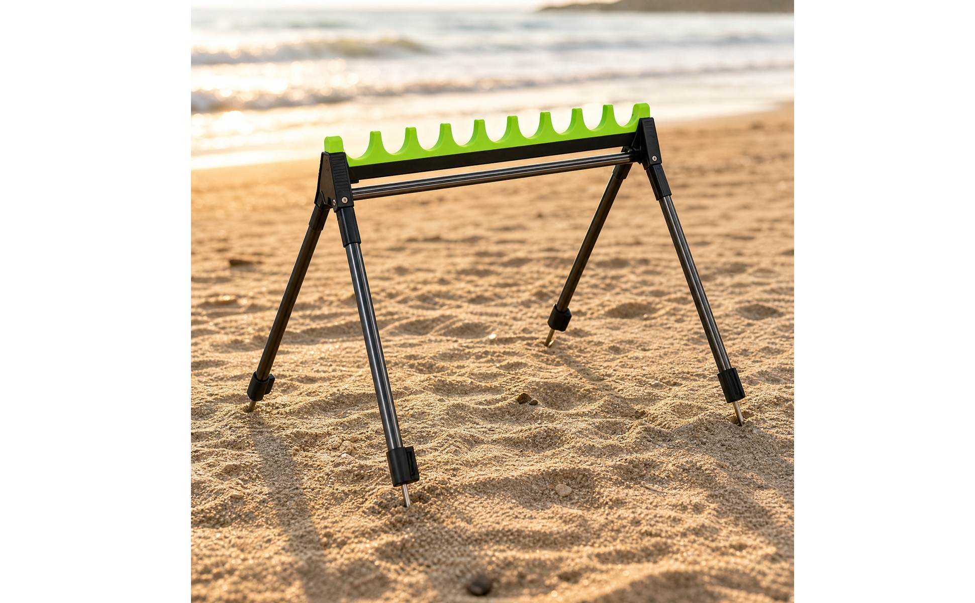 Adjustable Aluminum Fishing Rod Rack Folding for Camping, Anglers, Fishermen