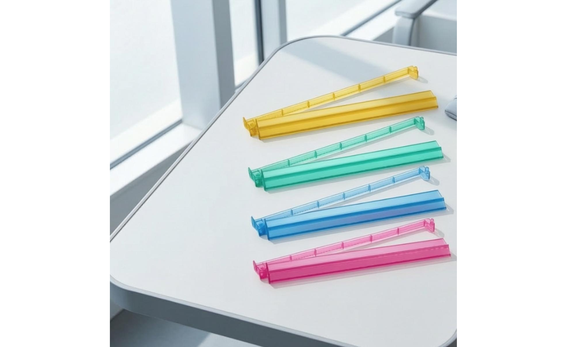 4 Pieces Game Accessory Portable Mahjong Rack with Sliding Tile Channel Clear
