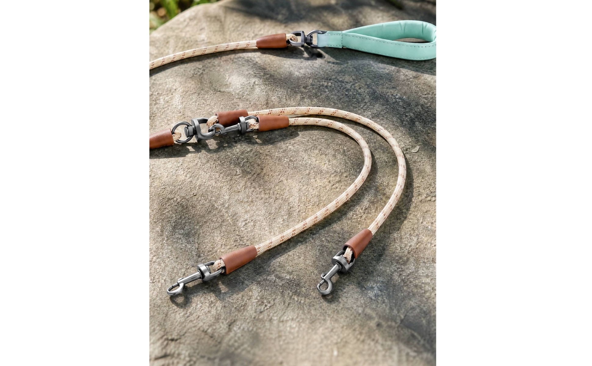 Double Dog Leash 360-Degree Rotating doubleHead Pet Leash for Active Outings