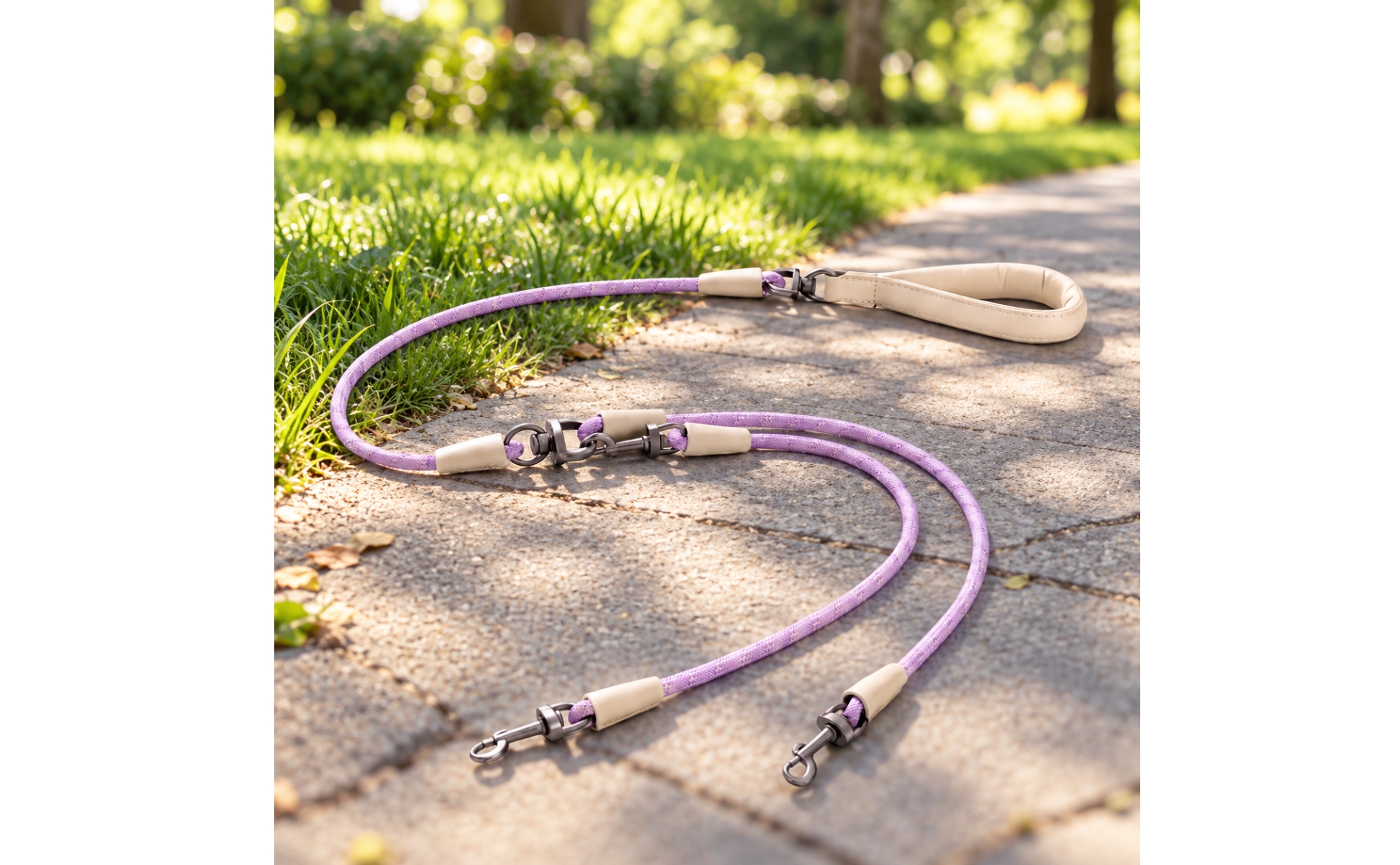 Double Dog Leash 360-Degree Rotating doubleHead Pet Leash for Active Outings