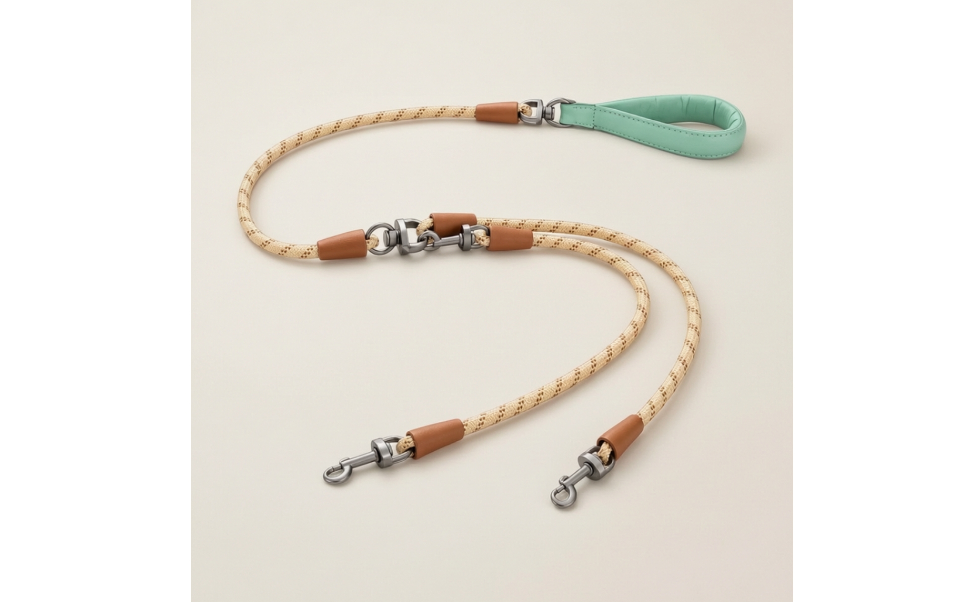 Double Dog Leash 360-Degree Rotating doubleHead Pet Leash for Active Outings