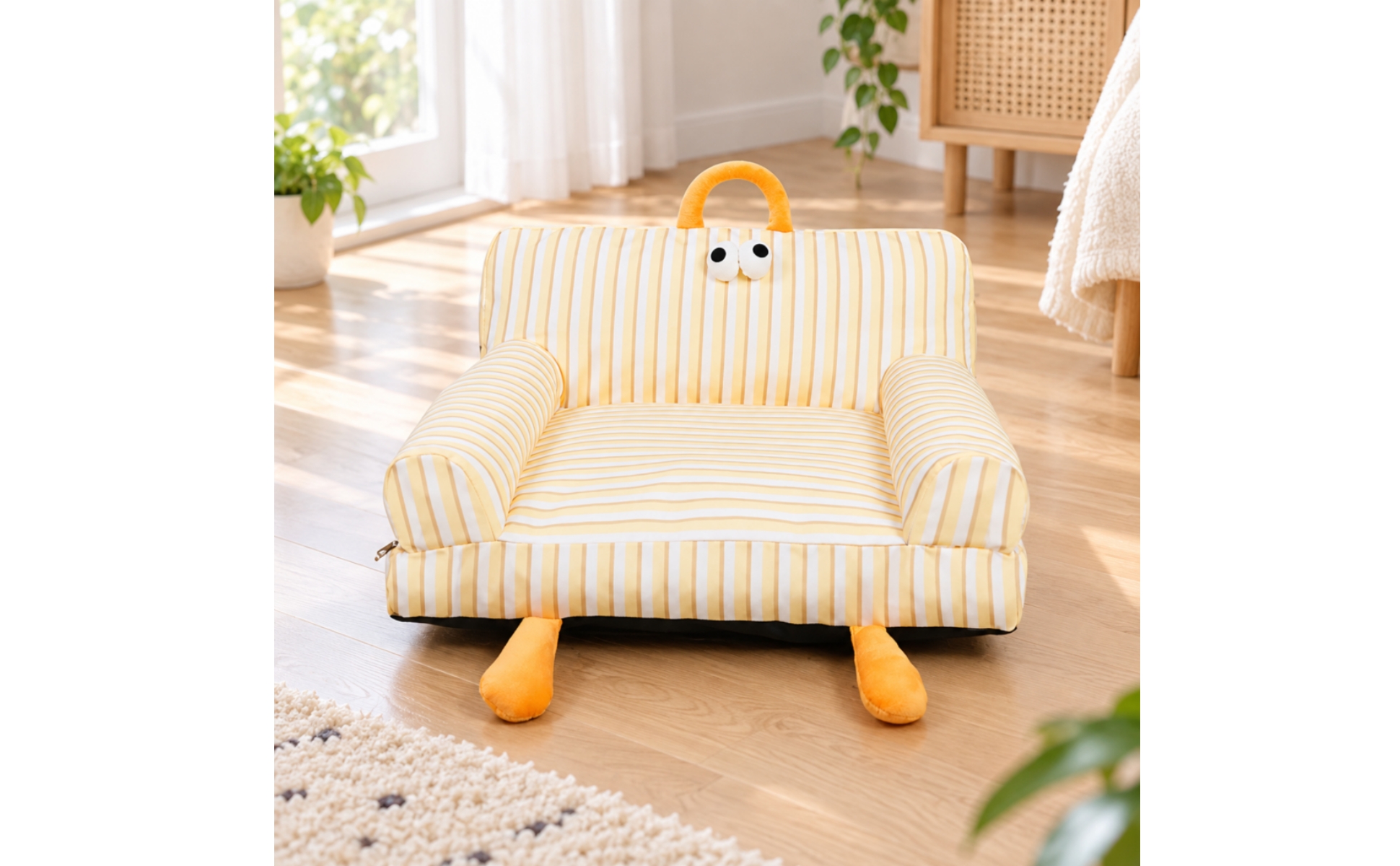 Sofa-Style Pet Bed with Handle Machine Washable Pet Sofa with Removable Cover