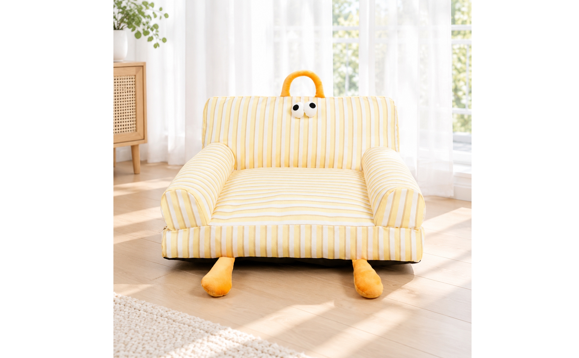 Sofa-Style Pet Bed with Handle Machine Washable Pet Sofa with Removable Cover