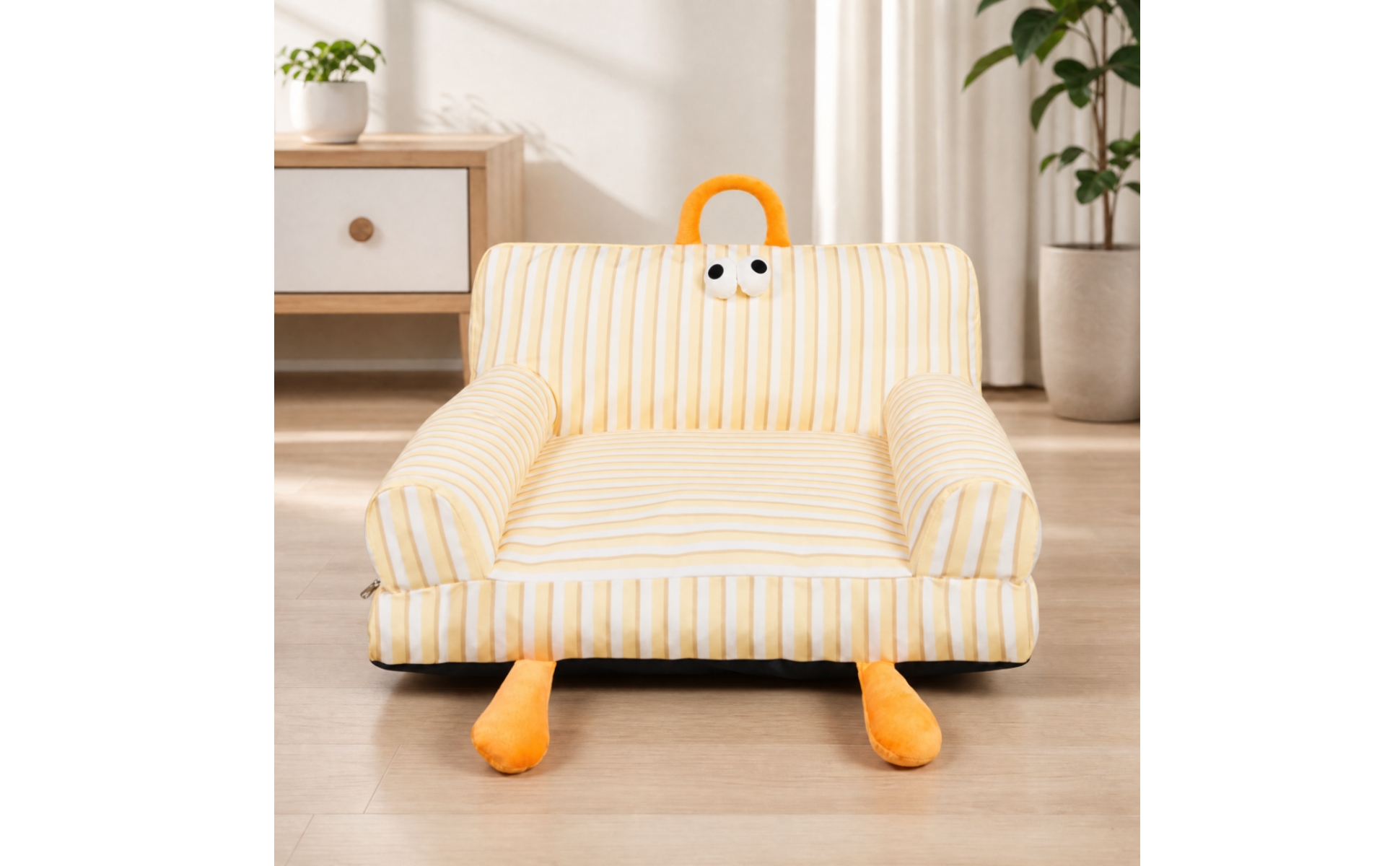 Sofa-Style Pet Bed with Handle Machine Washable Pet Sofa with Removable Cover