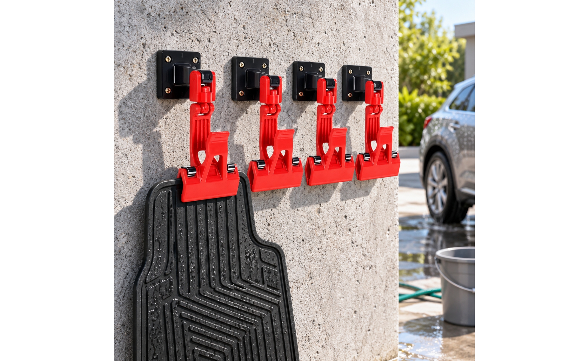 4 Stück Drehbare Klemme für Autofußmatten Drehbar Wandmontierte Fußmattenklemme